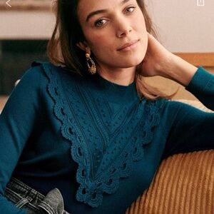 ISO IN SEARCH OF Sezane Charline Cerulean Blue Jumper Sweater Size Large